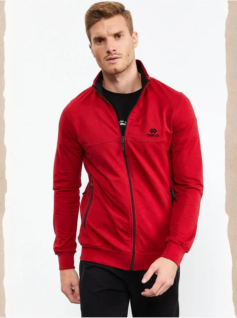 Set da uomo con felpa con zip frontale e pantaloni tommy Rosso - Kiabi