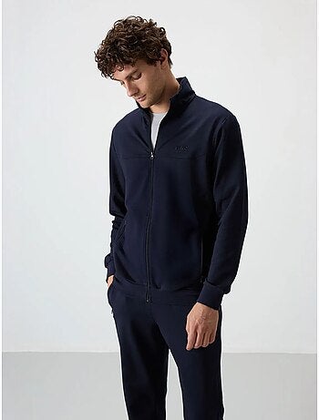 Set da uomo con felpa e pantaloni in pile lavorato a maglia tommy
