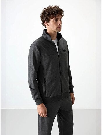 Set da uomo con felpa e pantaloni in pile lavorato a maglia tommy