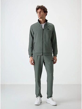 Set da uomo con felpa e pantaloni in pile lavorato a maglia tommy