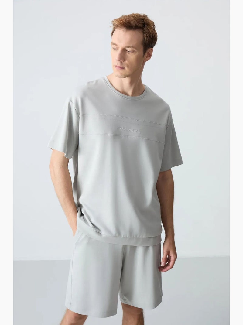 Set da uomo con t-shirt oversize e shorts in misto cotone tommy Grigio chiaro - Kiabi