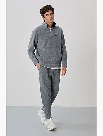 Set da uomo di felpa e pantaloni in pile di poliestere tommy