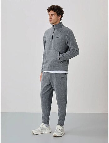 Set da uomo di felpa e pantaloni in pile di poliestere tommy