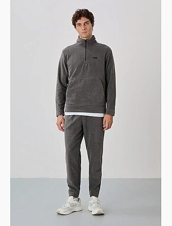 Set da uomo di felpa e pantaloni in pile di poliestere tommy