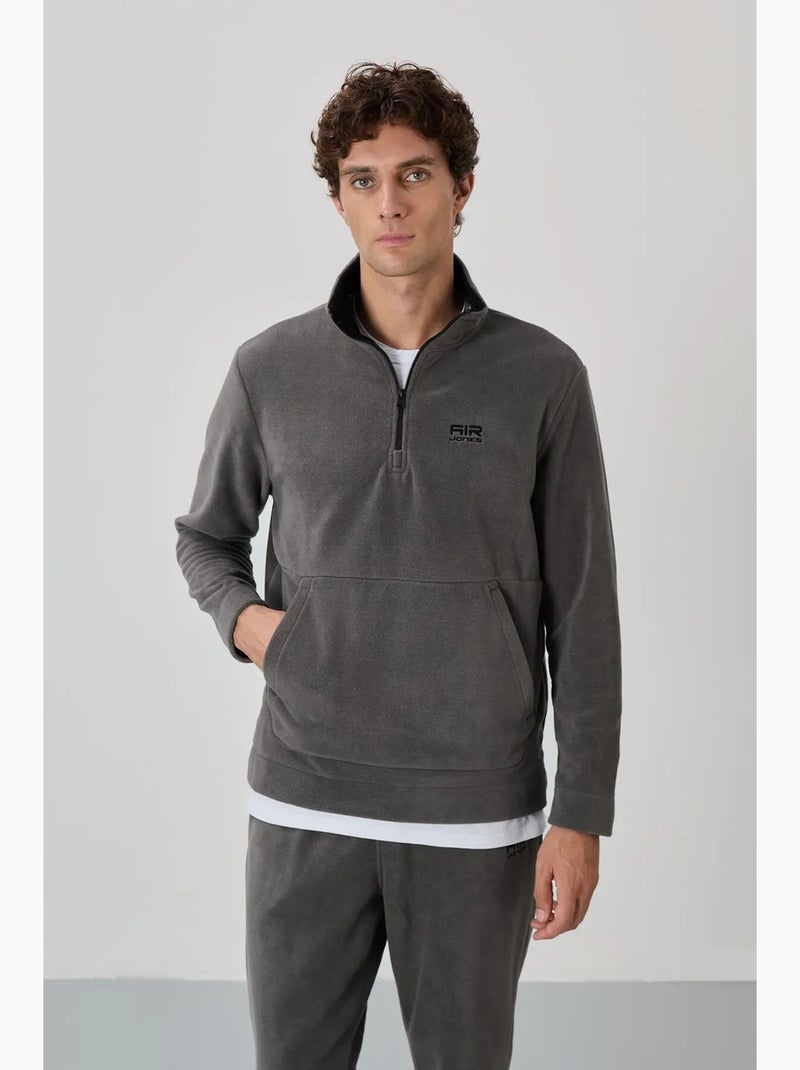 Set da uomo di felpa e pantaloni in pile di poliestere tommy Grigio nero - Kiabi