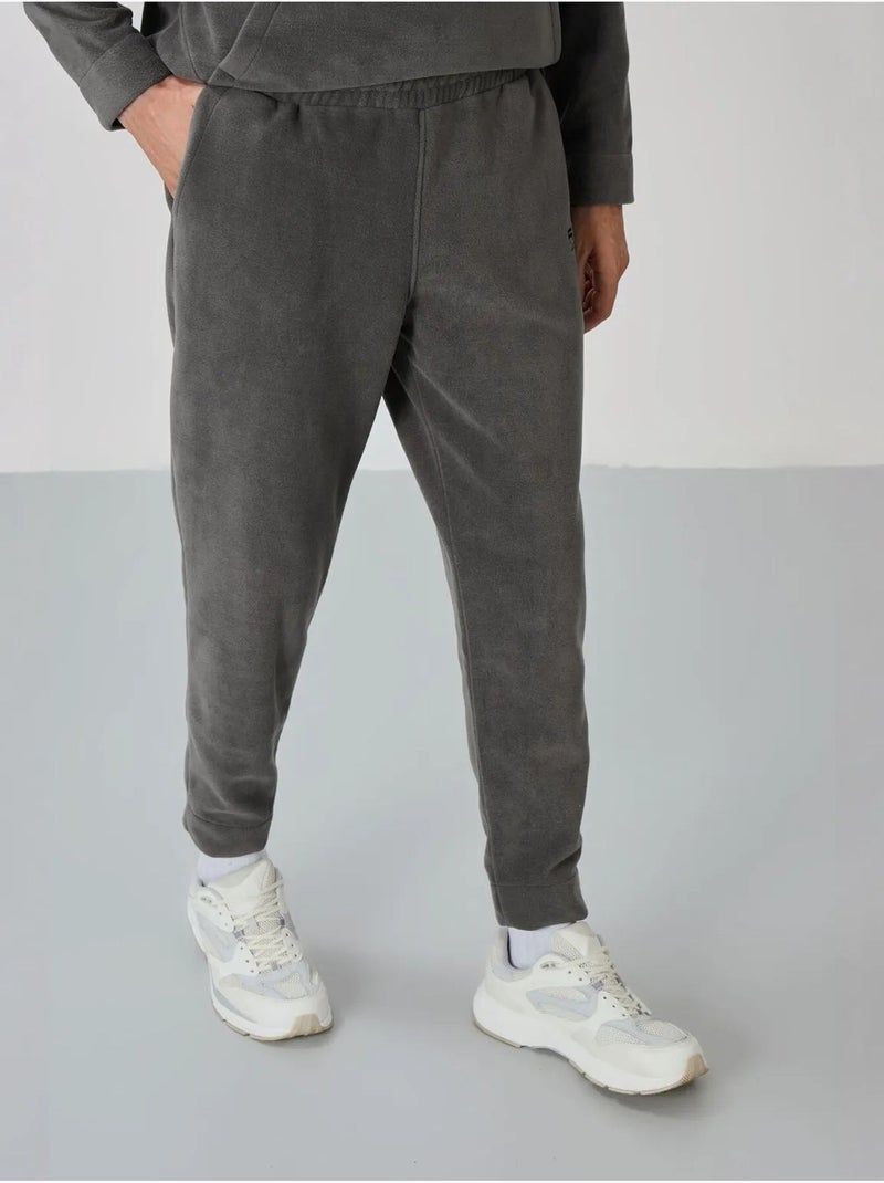 Set da uomo di felpa e pantaloni in pile di poliestere tommy Grigio nero - Kiabi