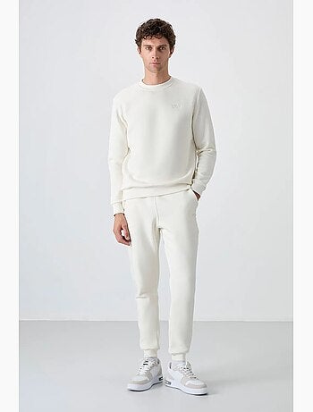 Set da uomo di felpa in pile di cotone e poliestere con sweatshirt e pantaloni tommy