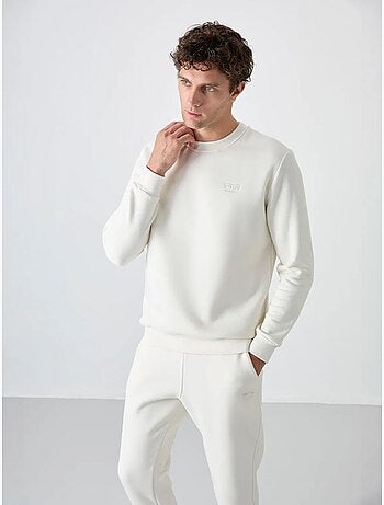 Set da uomo di felpa in pile di cotone e poliestere con sweatshirt e pantaloni tommy