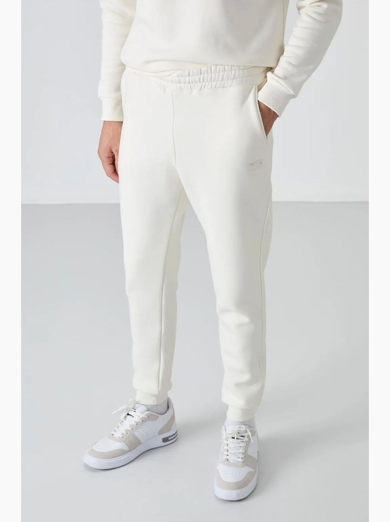 Set da uomo di felpa in pile di cotone e poliestere con sweatshirt e pantaloni tommy Bianco sporco - Kiabi