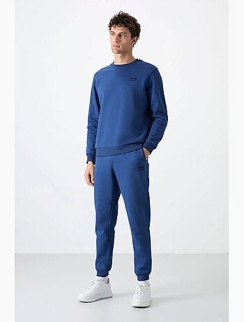 Set da uomo di felpa in pile di cotone e poliestere con sweatshirt e pantaloni tommy