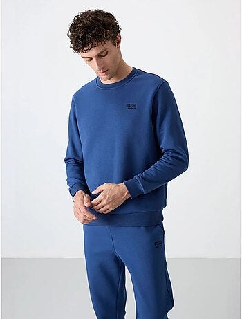 Set da uomo di felpa in pile di cotone e poliestere con sweatshirt e pantaloni tommy