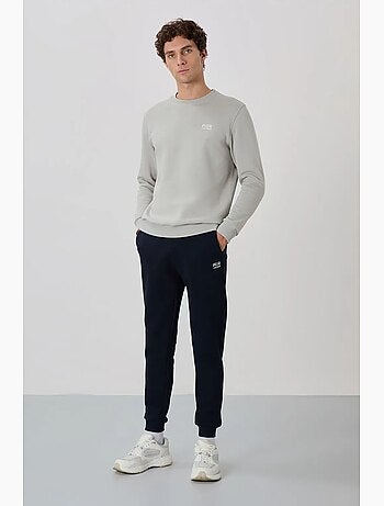 Set da uomo di felpa in pile di cotone e poliestere con sweatshirt e pantaloni tommy