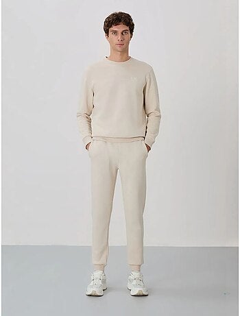 Set da uomo di felpa in pile di cotone e poliestere con sweatshirt e pantaloni tommy