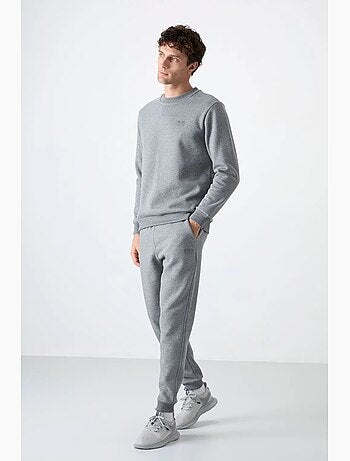 Set da uomo di felpa in pile di cotone e poliestere con sweatshirt e pantaloni tommy