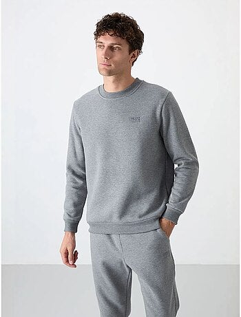 Set da uomo di felpa in pile di cotone e poliestere con sweatshirt e pantaloni tommy