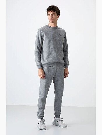 Set da uomo di felpa in pile di cotone e poliestere con sweatshirt e pantaloni tommy