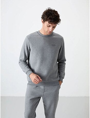Set da uomo di felpa in pile di cotone e poliestere con sweatshirt e pantaloni tommy