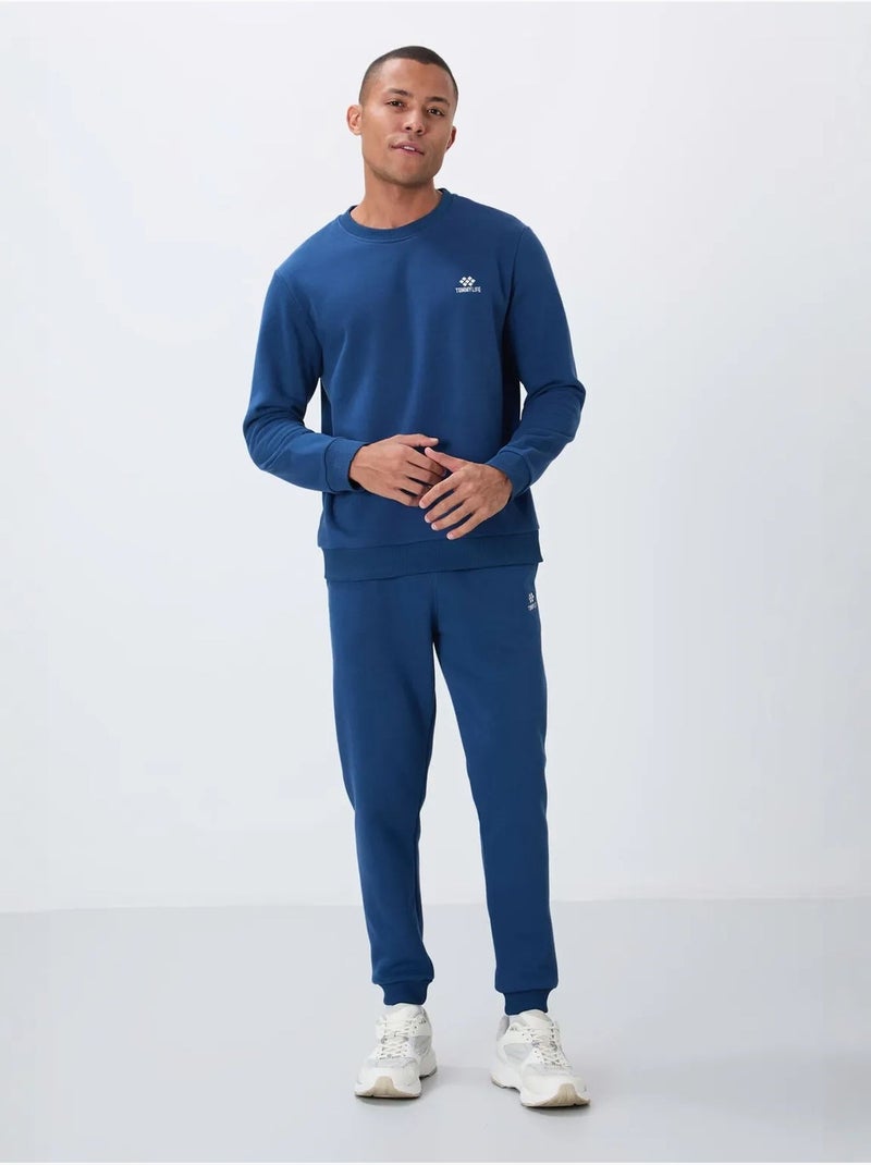 Set da uomo in felpa di pile cotone-poliestere con sweatshirt e pantaloni tommy Blu - Kiabi