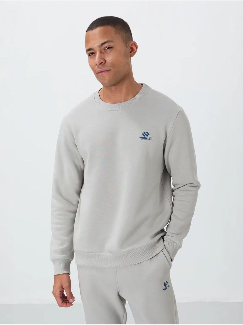 Set da uomo in felpa di pile cotone-poliestere con sweatshirt e pantaloni tommy Grigio chiaro - Kiabi