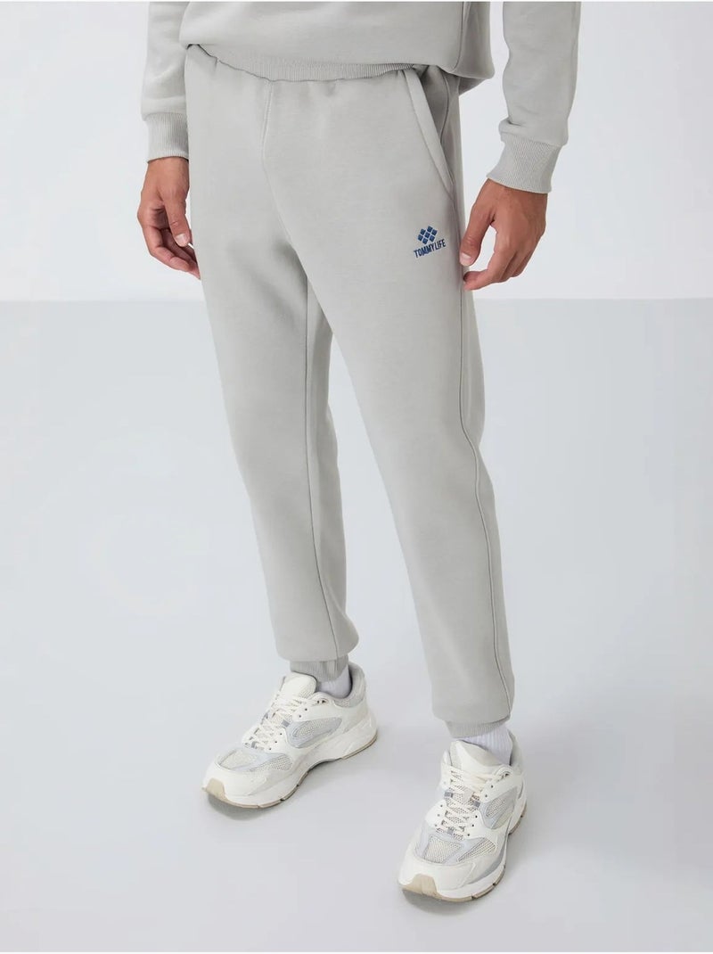 Set da uomo in felpa di pile cotone-poliestere con sweatshirt e pantaloni tommy Grigio chiaro - Kiabi
