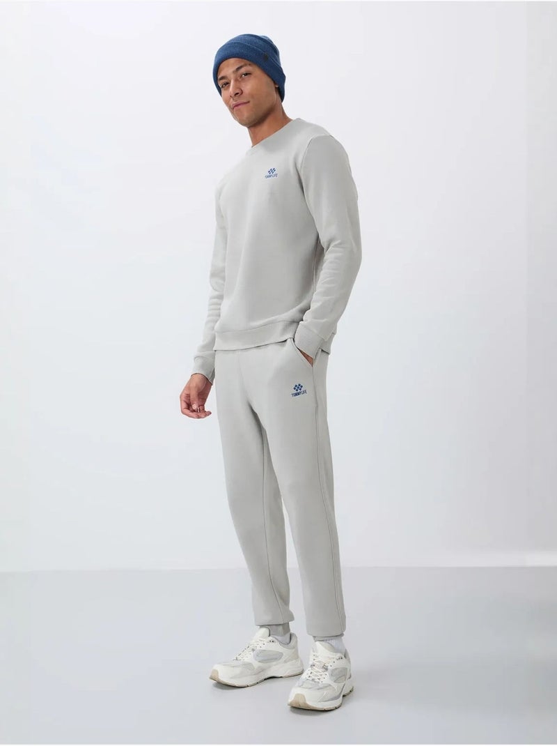 Set da uomo in felpa di pile cotone-poliestere con sweatshirt e pantaloni tommy Grigio chiaro - Kiabi