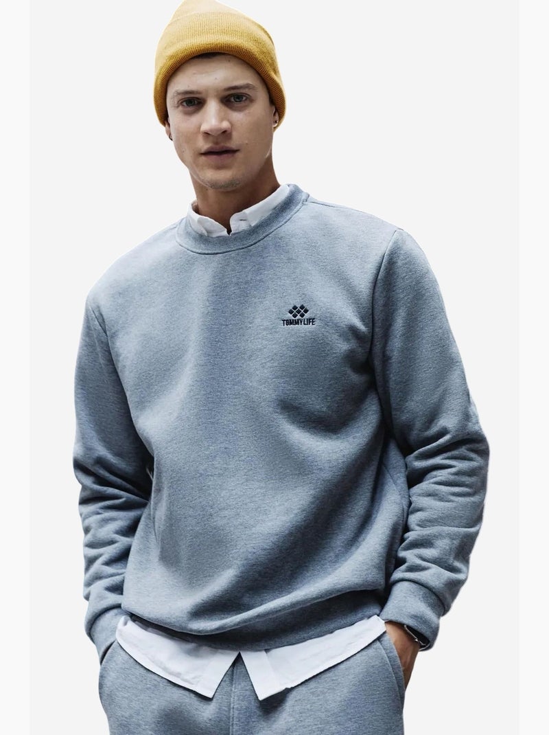 Set da uomo in felpa di pile cotone-poliestere con sweatshirt e pantaloni tommy Grigio - Kiabi