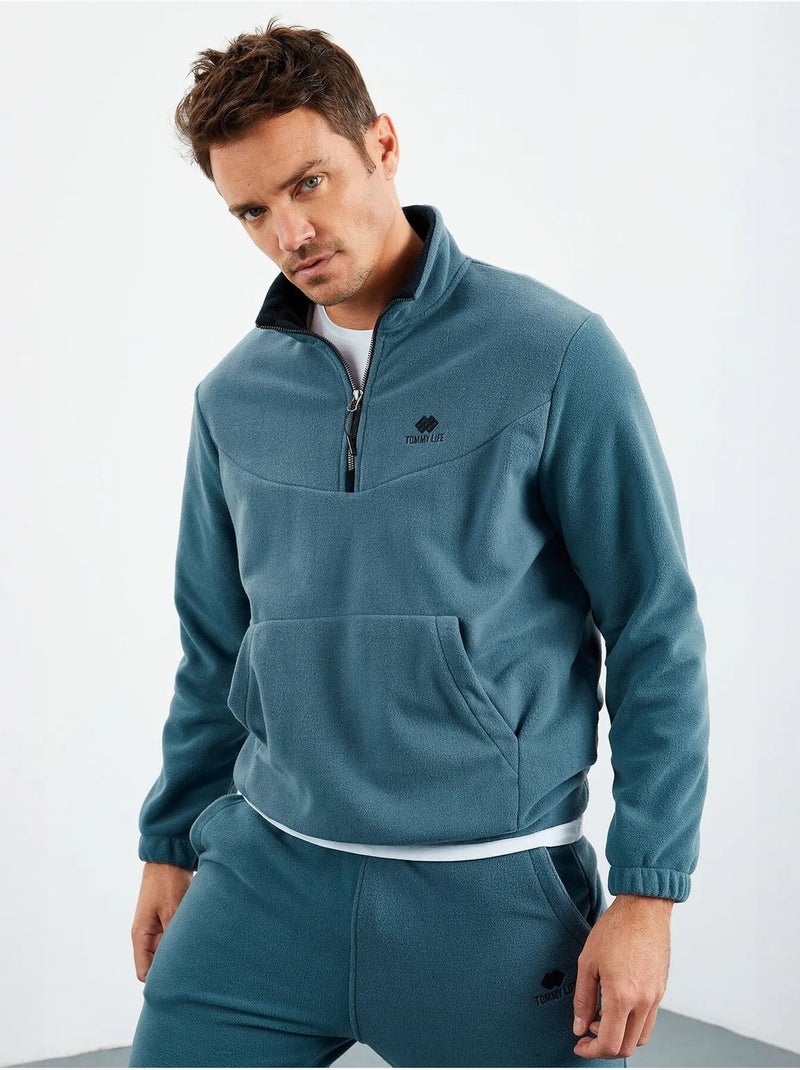 Set da uomo in poliestere con felpa e pantaloni tommy Blu pavone - Kiabi