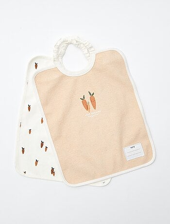 Set de 2 bavaglini con girocollo elasticizzato