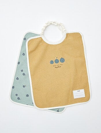 Set de 2 bavaglini con girocollo elasticizzato