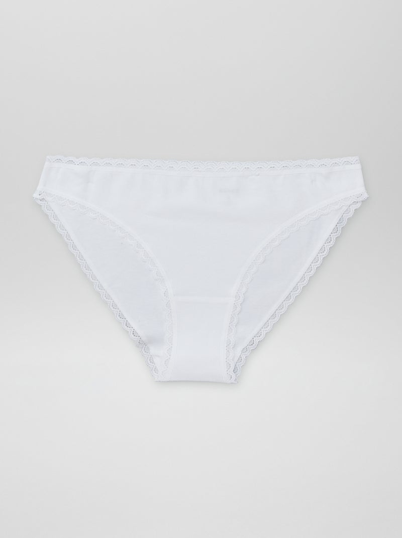 Set de 2 slip en cotone bianco - Kiabi
