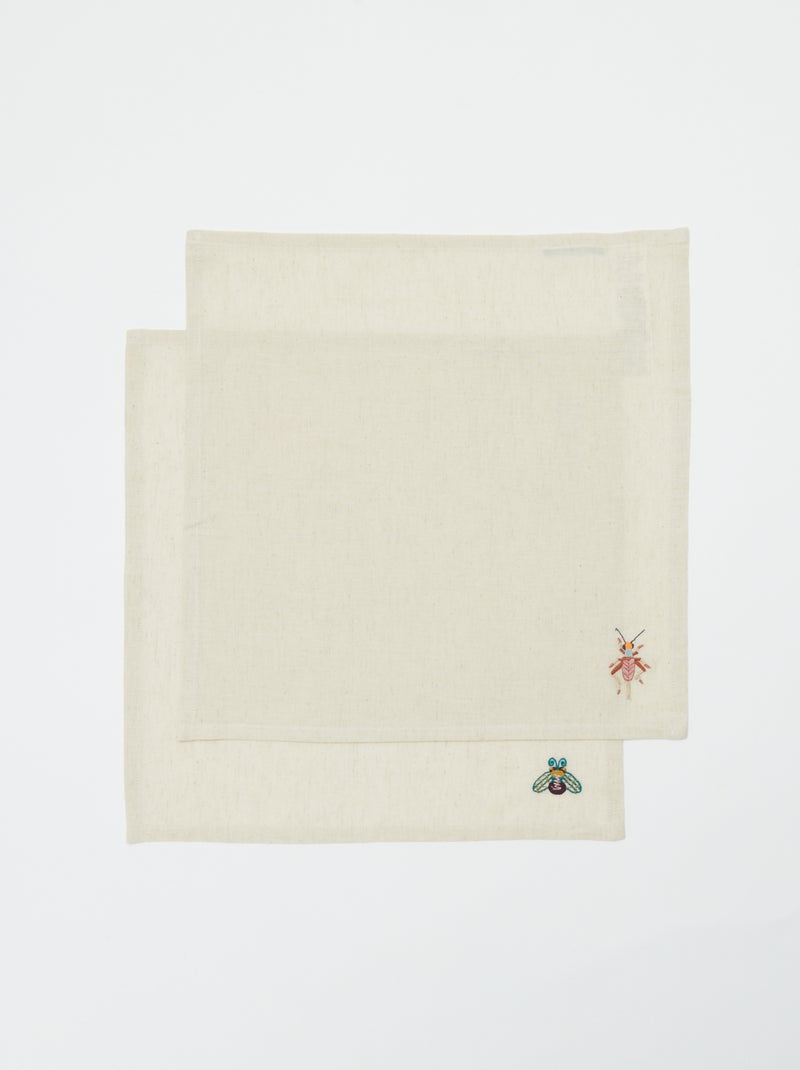 Set de 2 tovagliette ricamate (40x40 cm) - Kiabi Home BEIGE - Kiabi
