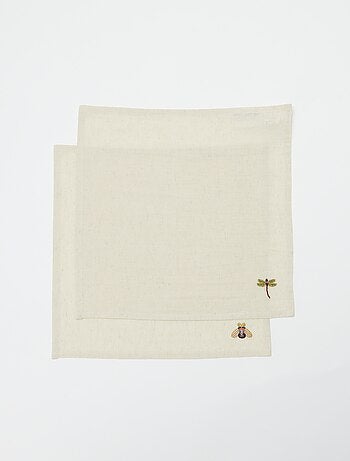 Set de 2 tovagliette ricamate (40x40 cm) - Kiabi Home