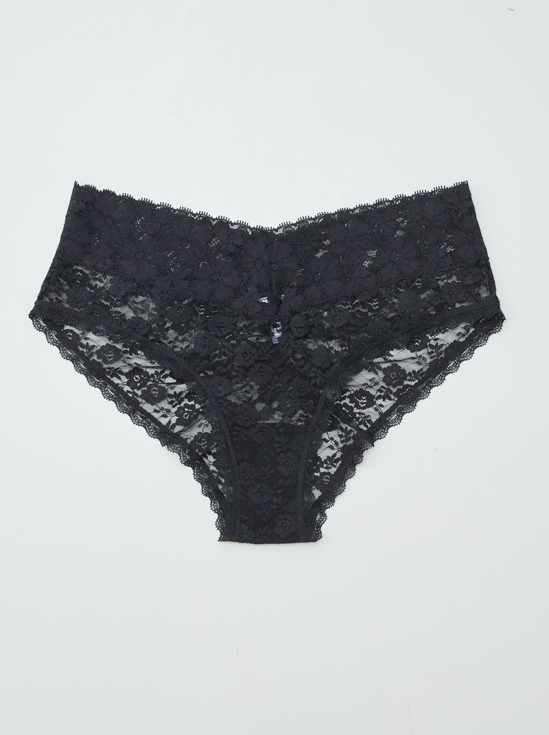 Set de 3 culotte en pizzo NERO - Kiabi