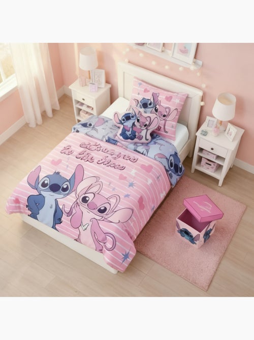 Set Deco Camera Bambina Stitch & Angel Disney 3 Pezzi – Copripiumino 140x200 cm Reversibile + Cuscin - Kiabi