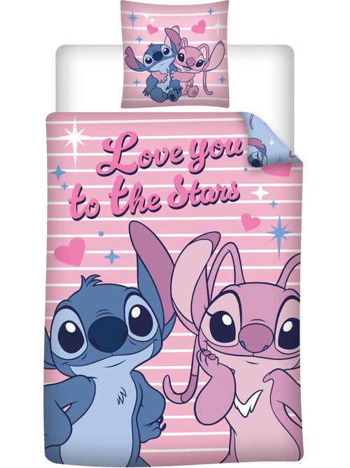 Set Deco Camera Bambina Stitch & Angel Disney 3 Pezzi – Copripiumino 140x200 cm Reversibile + Cuscin - Kiabi