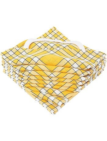 Set di 10 bavaglini in cotone a quadretti Vichy CLEAN