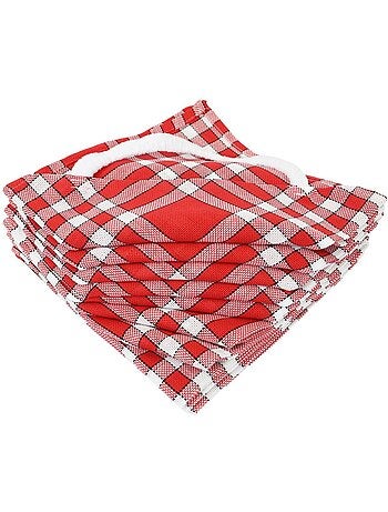 Set di 10 bavaglini in cotone a quadretti Vichy CLEAN