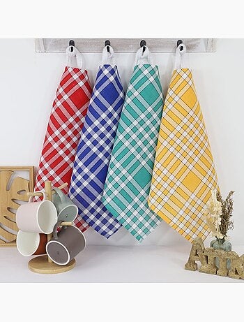 Set di 10 bavaglini in cotone a quadretti Vichy CLEAN