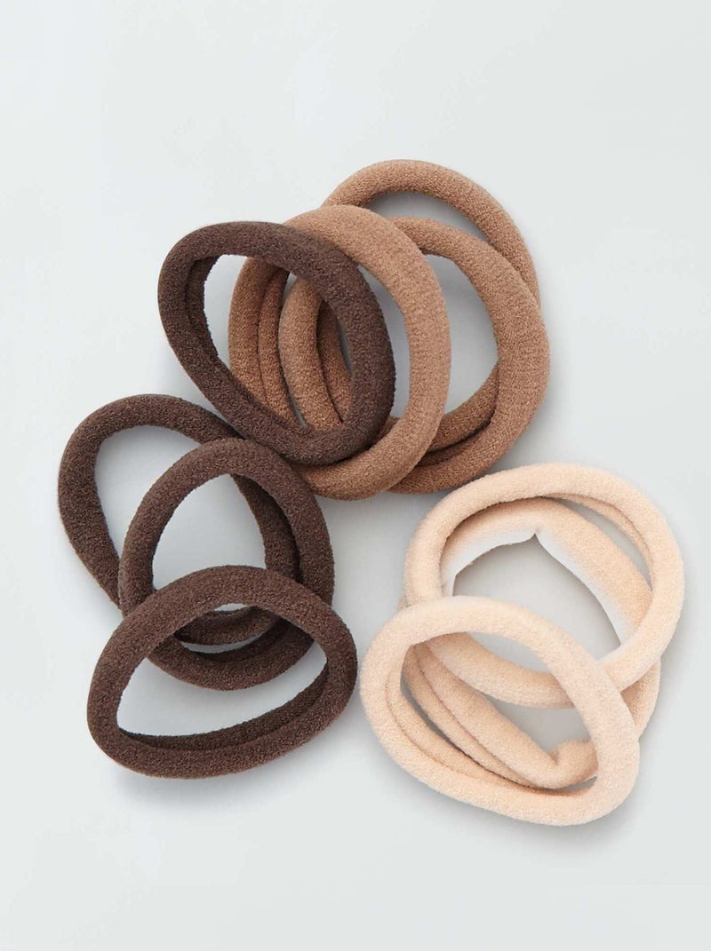 Set di 10 elastici per capelli BEIGE - Kiabi