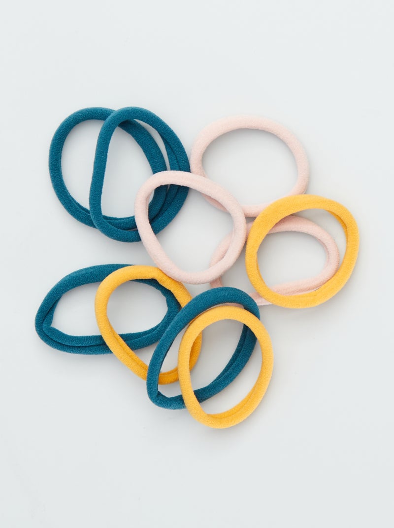 Set di 10 elastici per capelli GIALLO - Kiabi