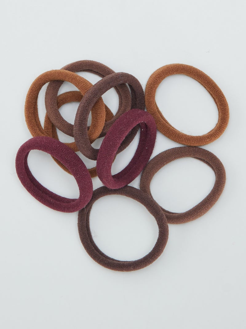 Set di 10 elastici per capelli MARRONE - Kiabi
