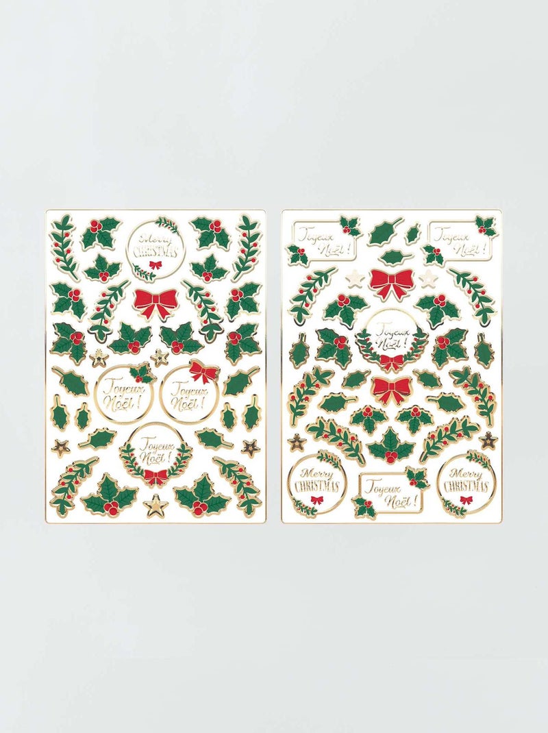 Set di 10 etichette per regali di Natale BEIGE - Kiabi