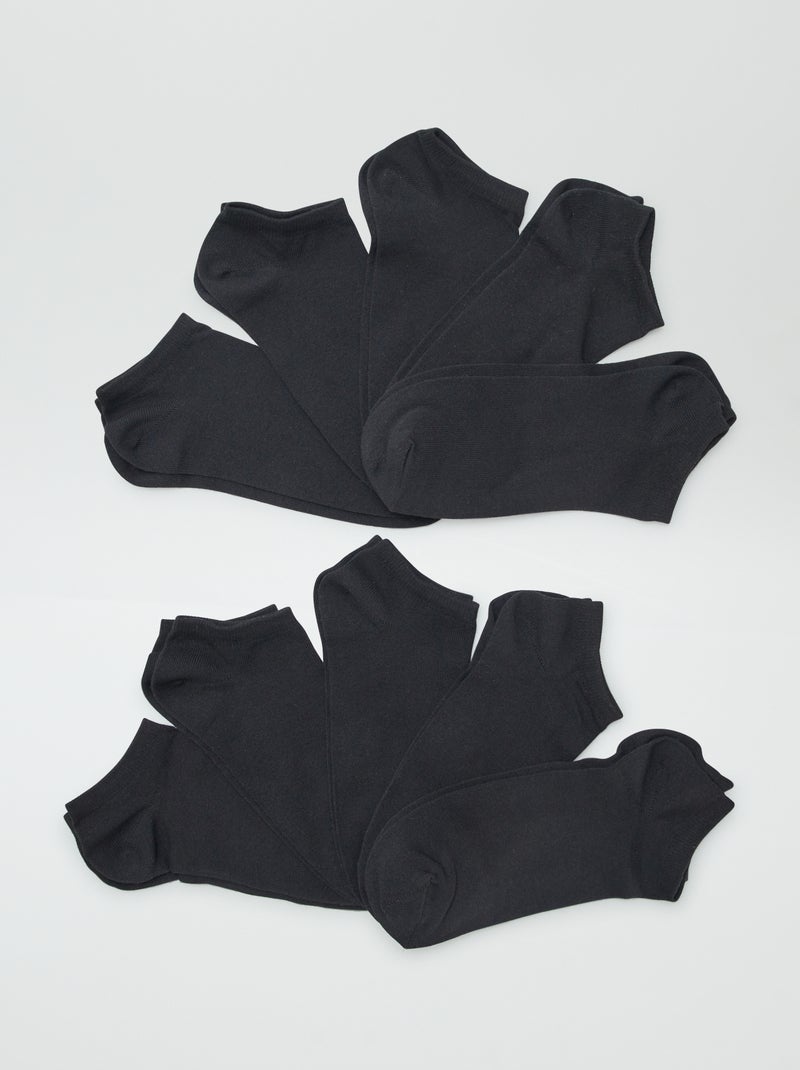 Set di 10 paia di calzini corti nero - Kiabi