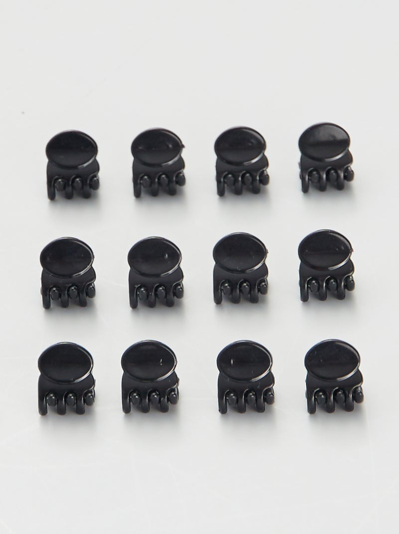 Set di 12 mollettoni per capelli nero - Kiabi