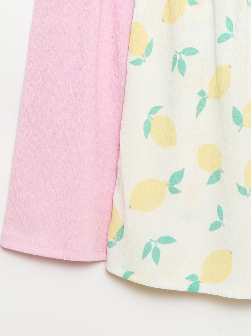 Set di 2 abiti in maglia crêpe Bianco - Kiabi