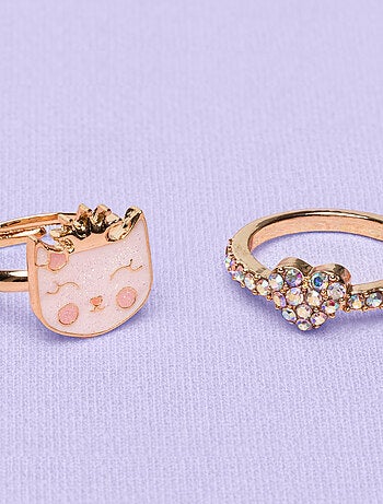 Set di 2 anelli regolabili kitty love | great pretenders | great pretenders