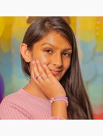 Set di 2 anelli regolabili viola prezioso | Great Pretenders