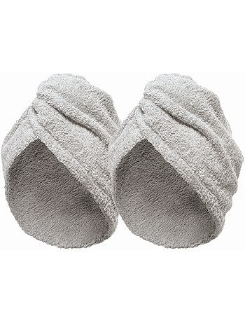 Set di 2 asciugamani in cotone per capelli