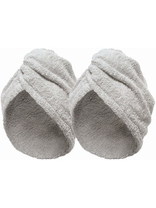 Set di 2 asciugamani in cotone per capelli - Kiabi Set di 2 asciugamani in cotone per capelli - Kiabi