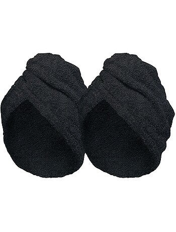 Set di 2 asciugamani in cotone per capelli